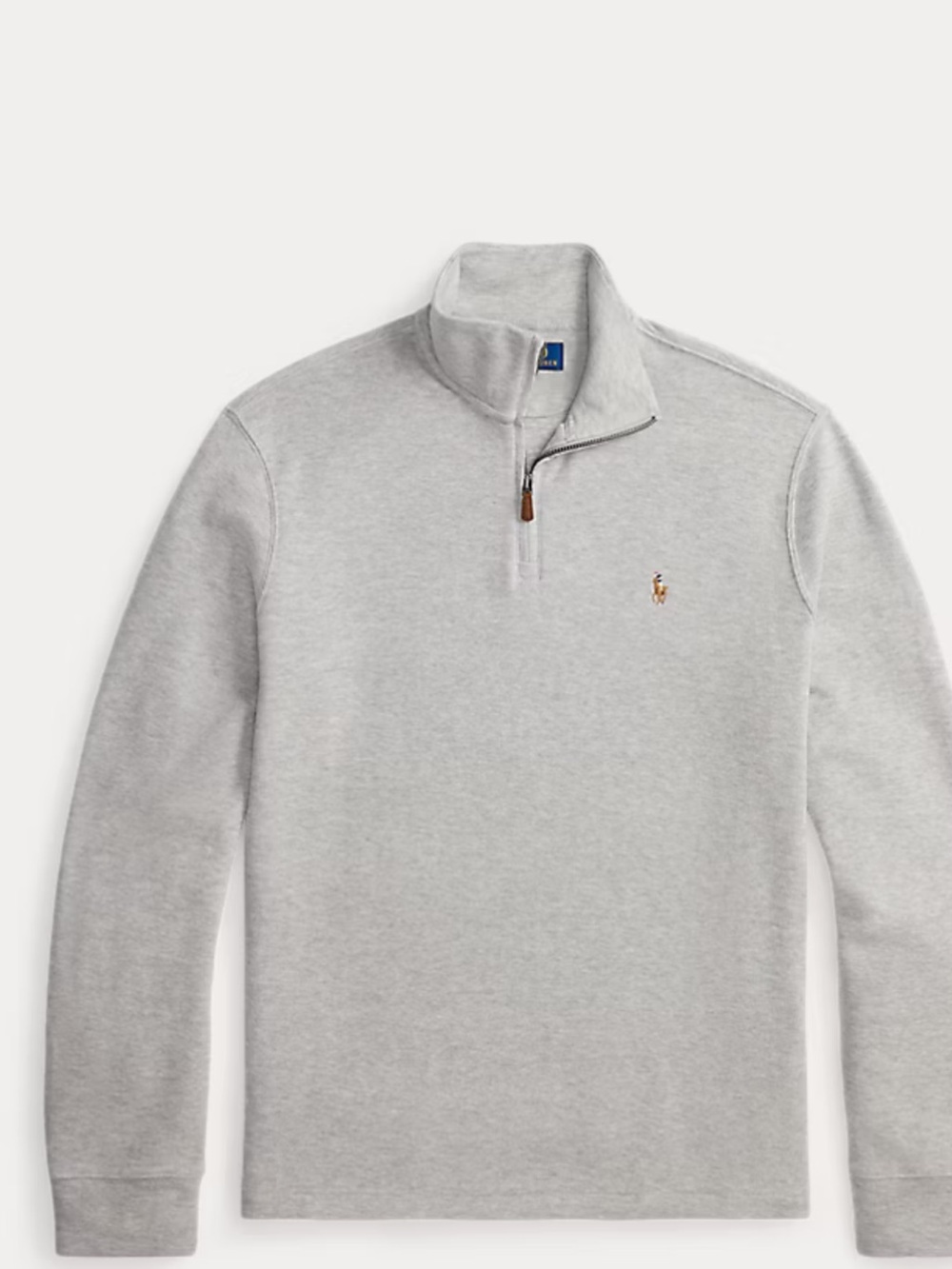 Ralph Lauren Light Gray Quarter-Zip Turtleneck Sweater - Picture 5 of 5